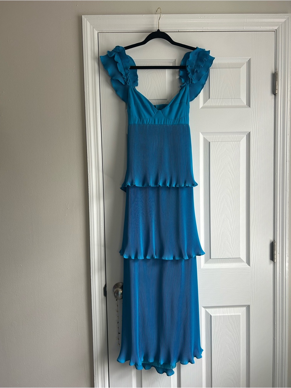 Olivaceous Ruffle Tiered Dress Small